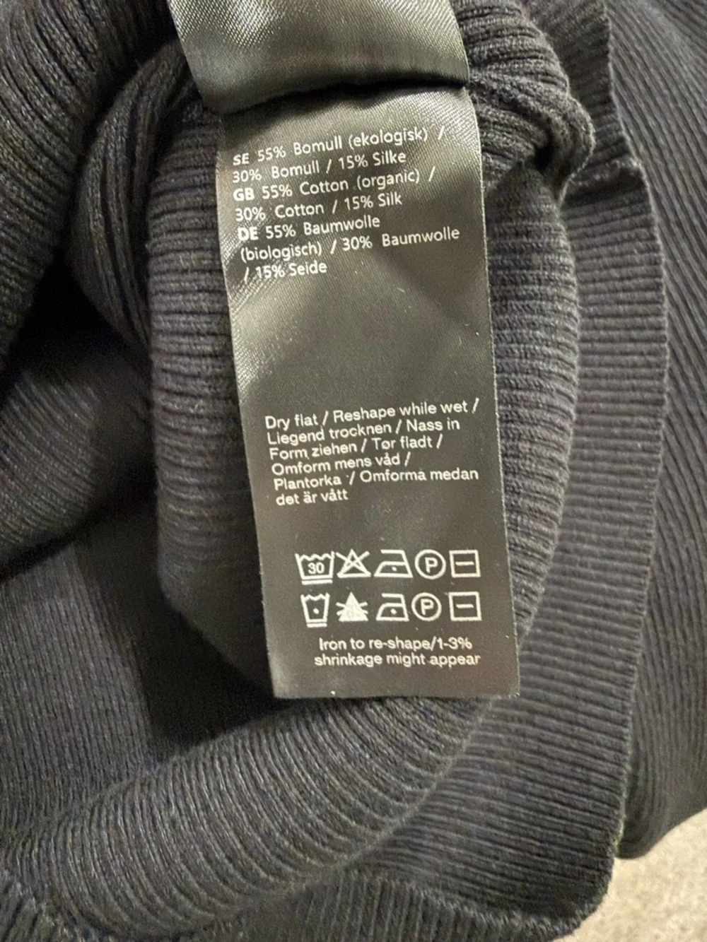 NWT SAMSOE Black ribbed cotton blend Eveley crew neck sweater w/ cut out (read)